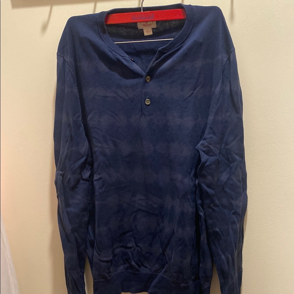 Brooks Brothers Blue Crewneck Sweater with Long Sleeves